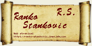 Ranko Stanković vizit kartica